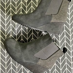 Toms Charcoal Ankle Booties